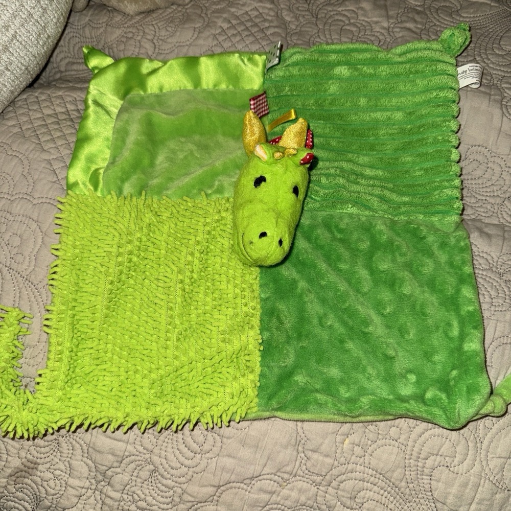 Green Dragon Lovey Security Baby Blanket Toy Make Believe Ideas